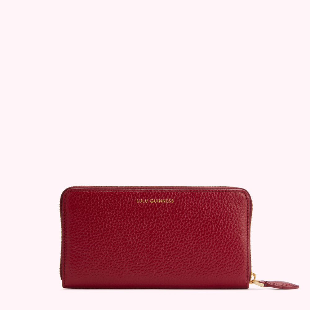 CHINA RED CUPIDS BOW CONTINENTAL WALLET