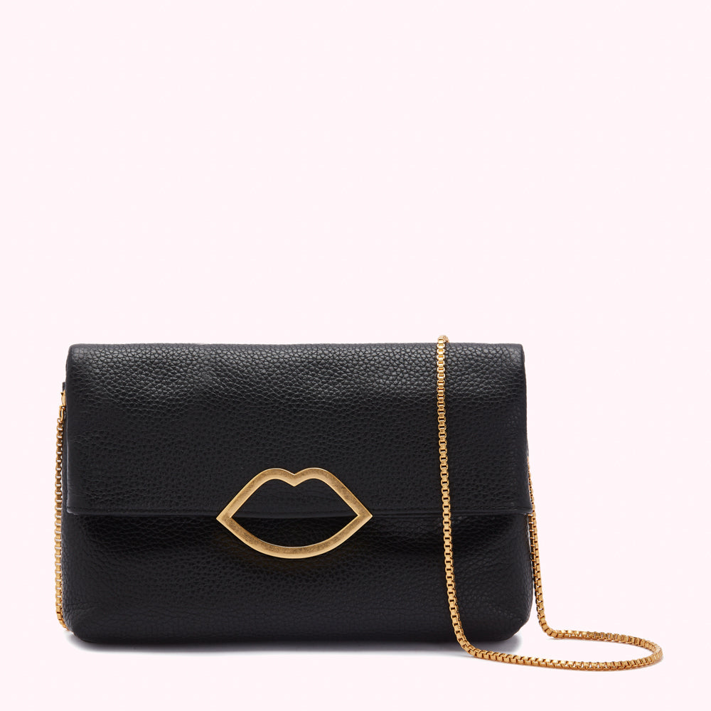 GRAINY LEATHER BLACK ISSY CLUTCH