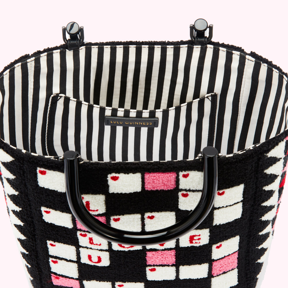 BLACK CROSSWORD BIBI TOTE