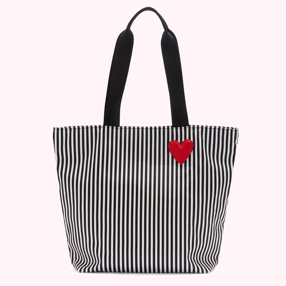 HEART AND STRIPES NYLON BEA TOTE