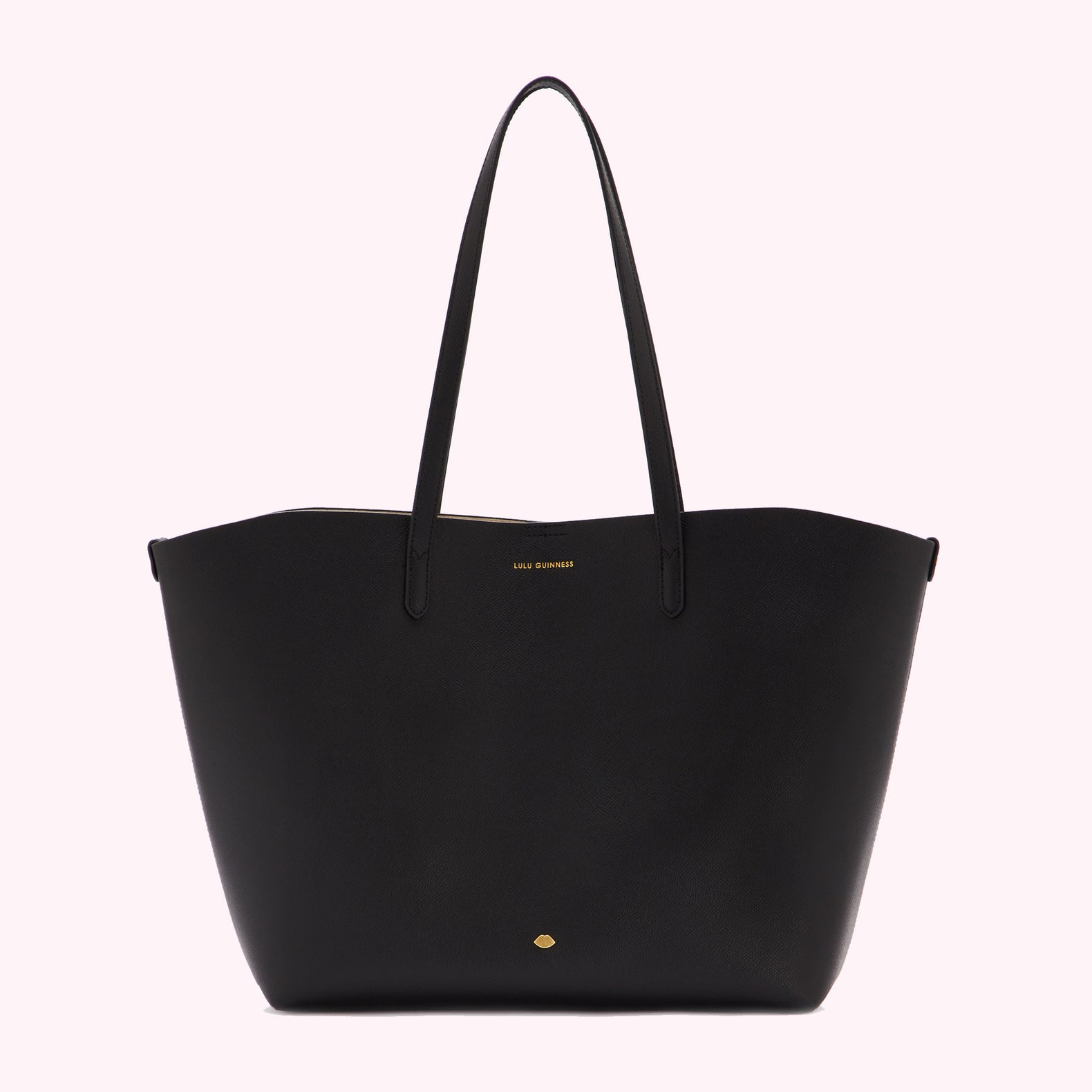 BLACK LEATHER LARGE IVY TOTE BAG