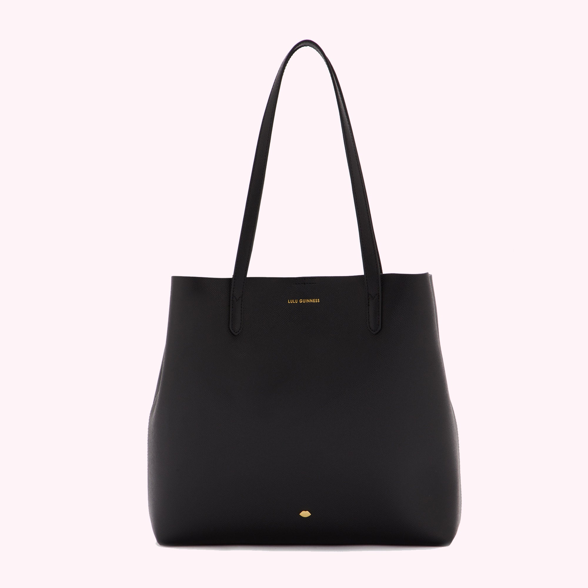 Black Leather Large Ivy Tote Bag | Lulu Guinness