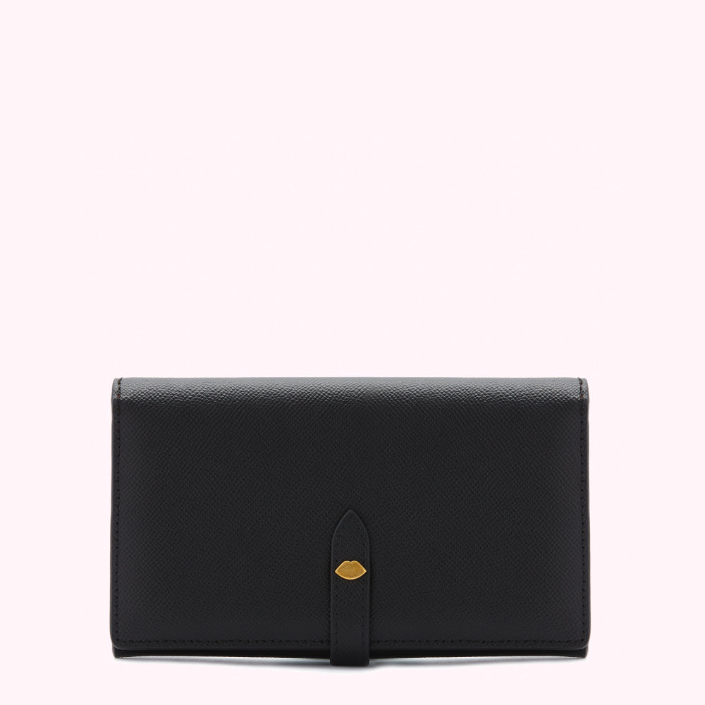 Black Leather Juno Wallet | Accessories | Lulu Guinness