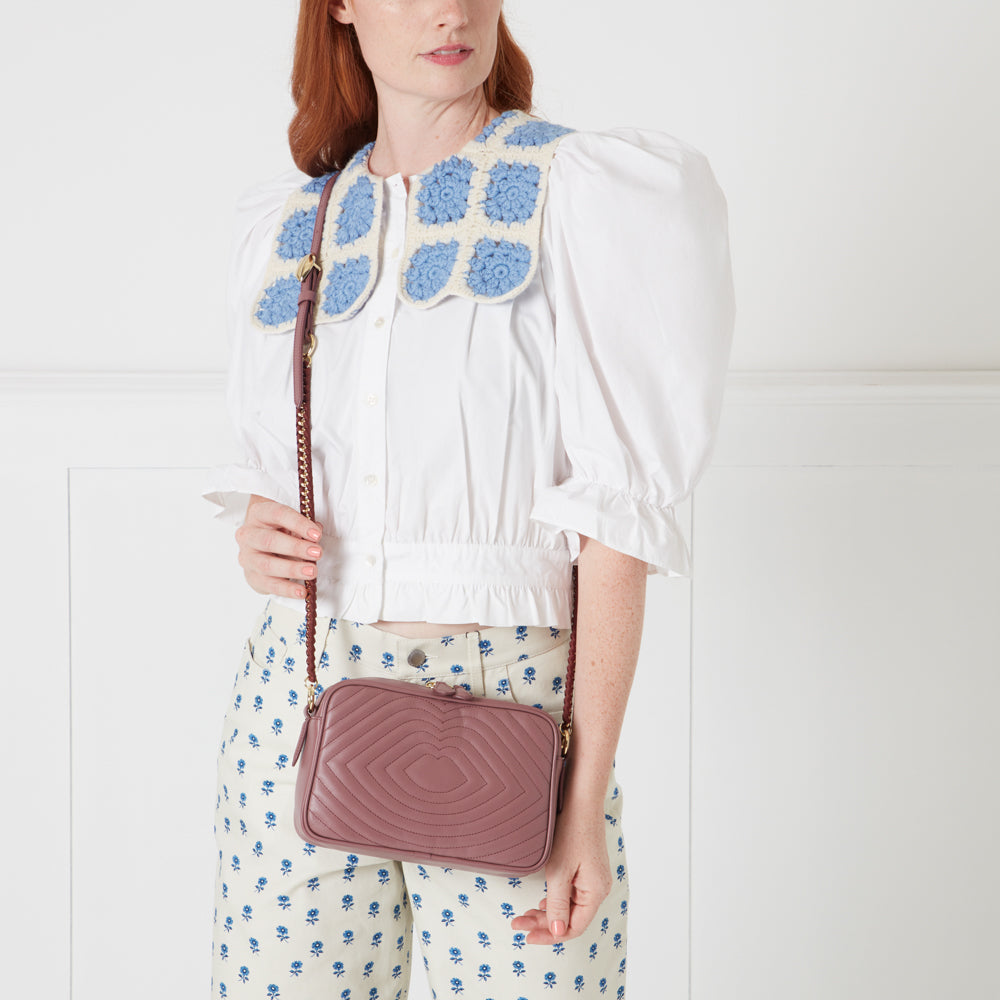 ASTER LIP RIPPLE QUILTED LEATHER BELLA CROSSBODY BAG