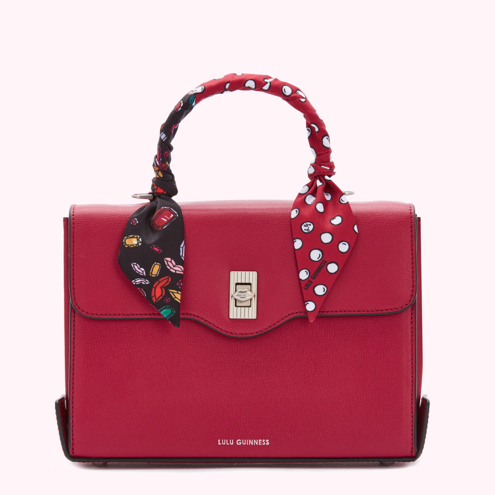 RASPBERRY LARGE LEATHER QUEENIE HANDBAG