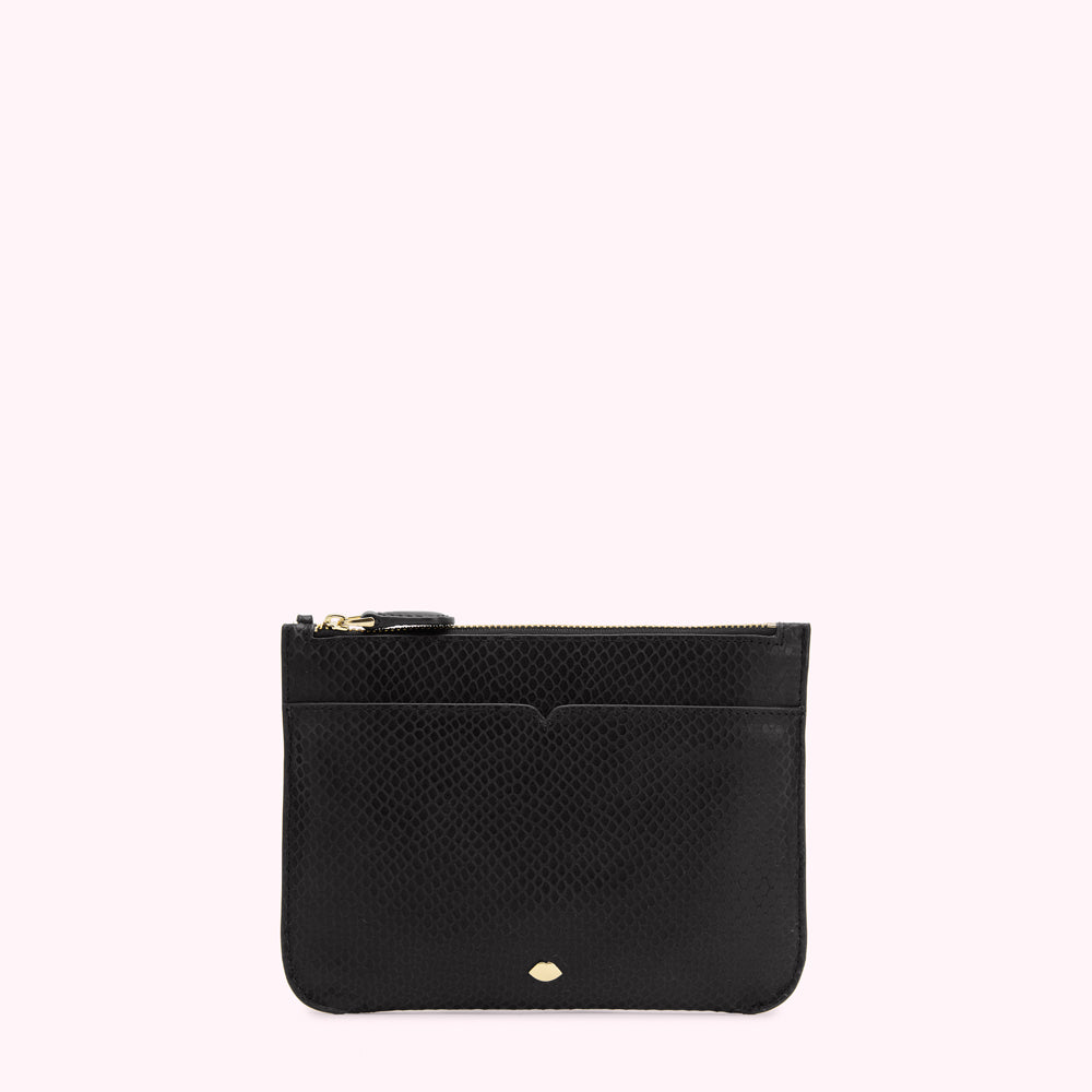 SNAKE EMBOSSED LEATHER AVA POCHETTE