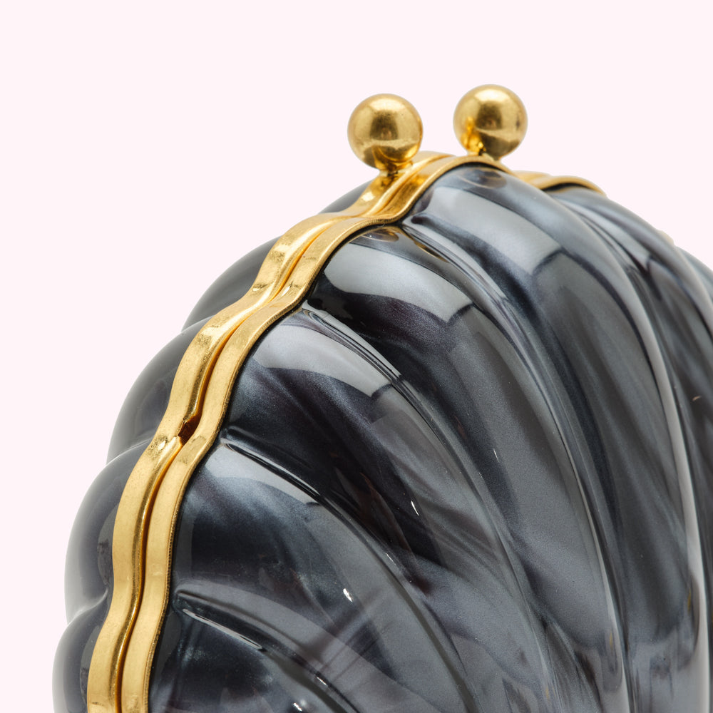 Black Shell Clutch Bag Lulu Guinness