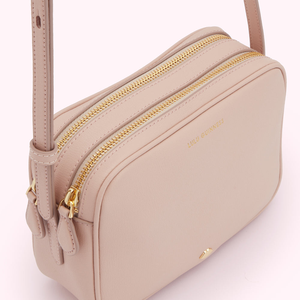 Pebble Pink Leather Cole Crossbody Bag Lulu Guinness pebble-pink-leather-cole-crossbody-bag-lulu-guinness