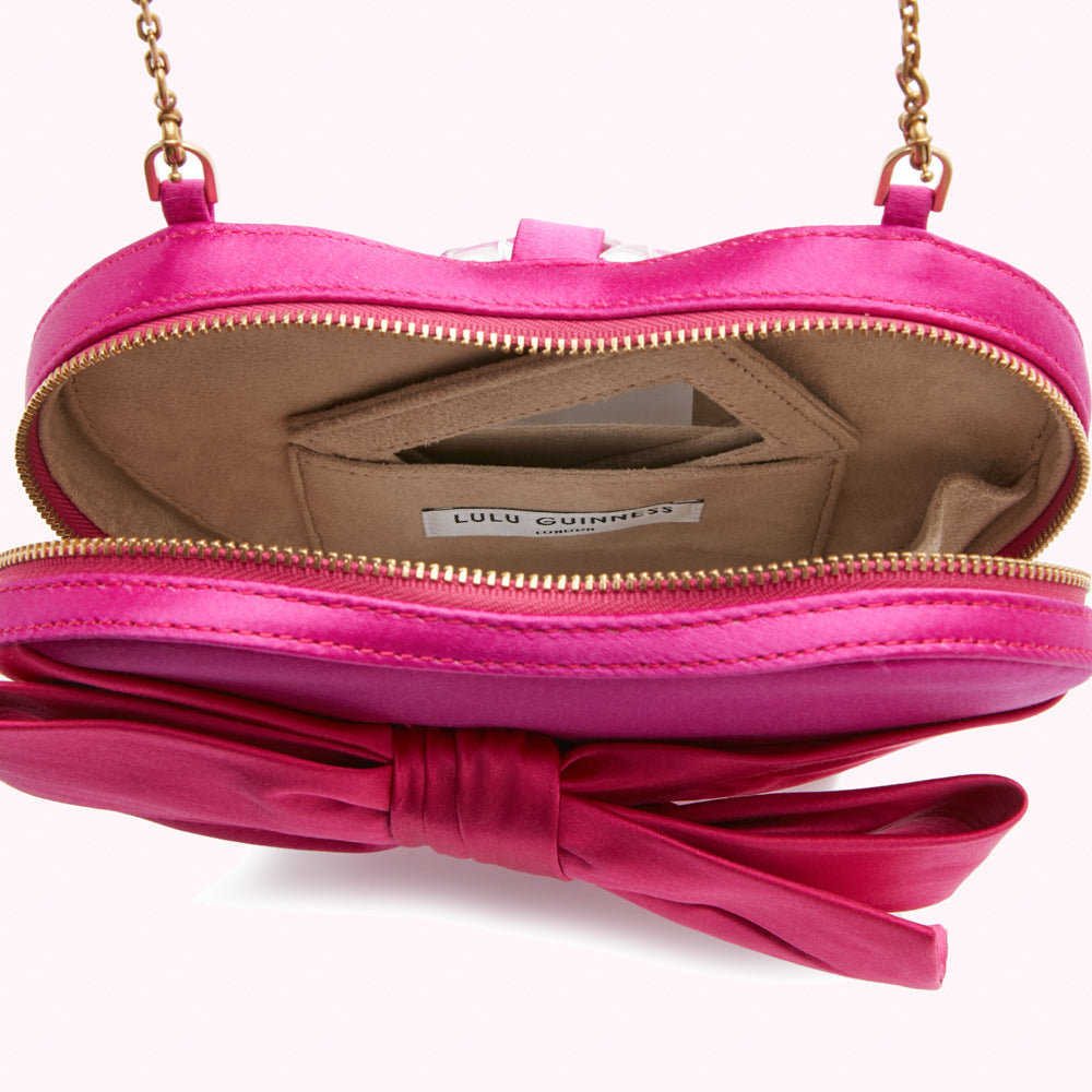 FUCHSIA HEART CHOCOLATE BOX CLUTCH BAG