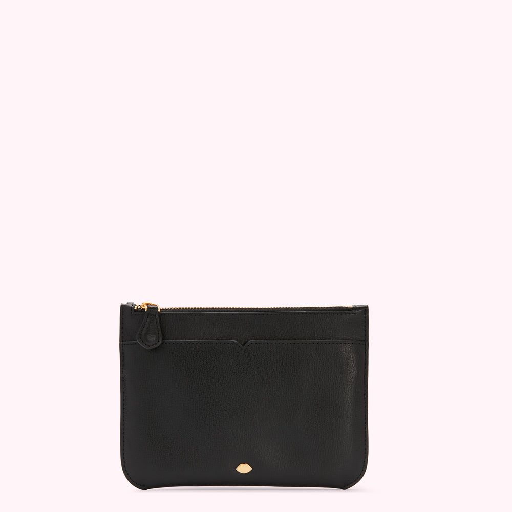 BLACK LEATHER AVA POCHETTE