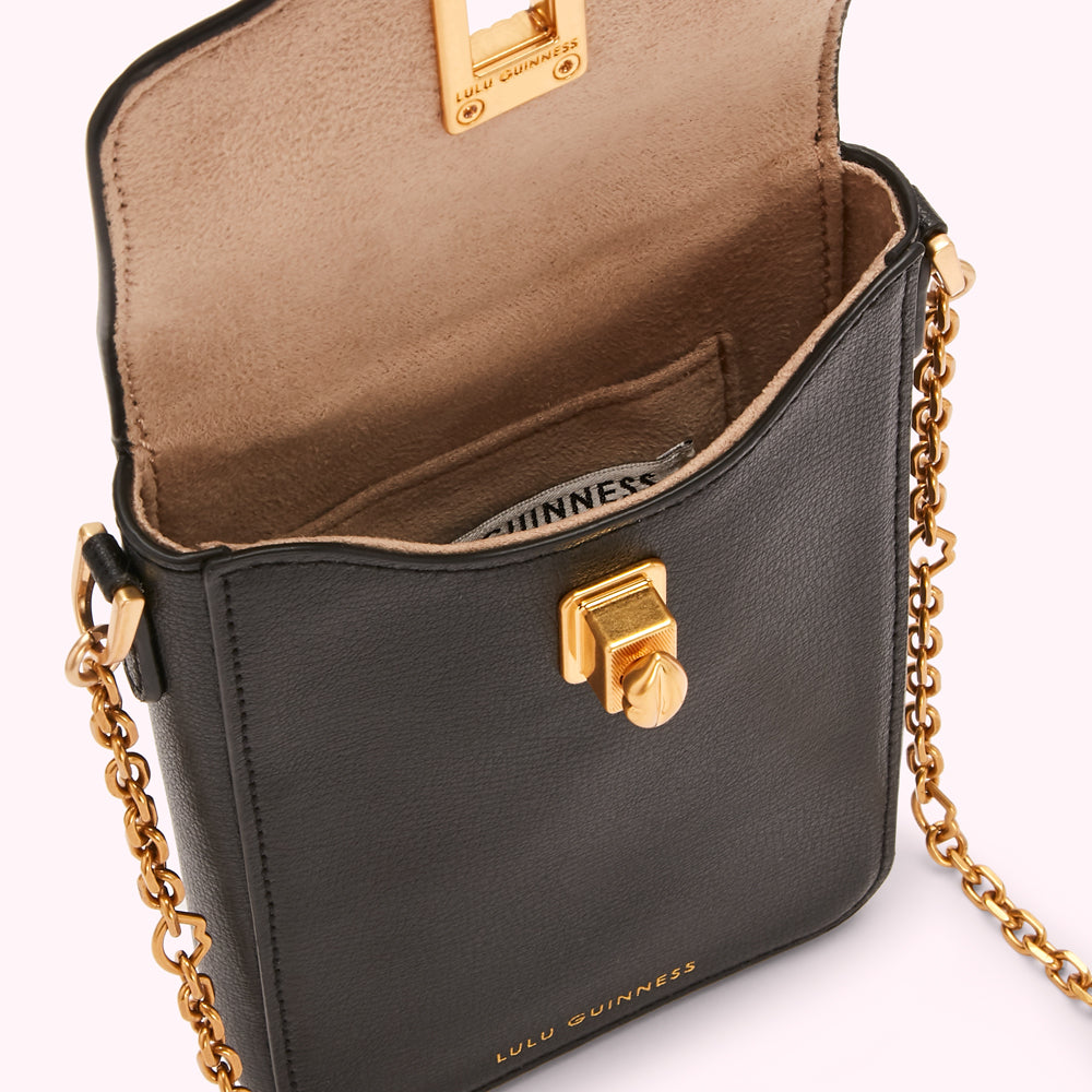 BLACK LEATHER RITA CROSSBODY MINI BAG