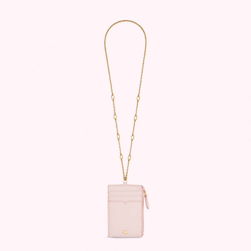 BLUSH LEATHER TEMPLE LANYARD