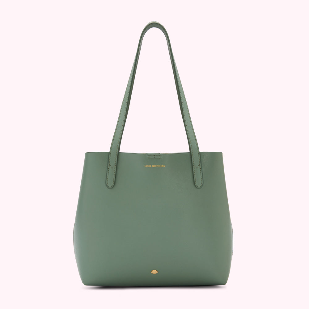 Sage green Lulu Guinness tote bag.
