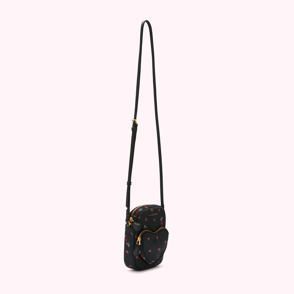 BLACK I LOVE LULU DAVIS CROSSBODY BAG