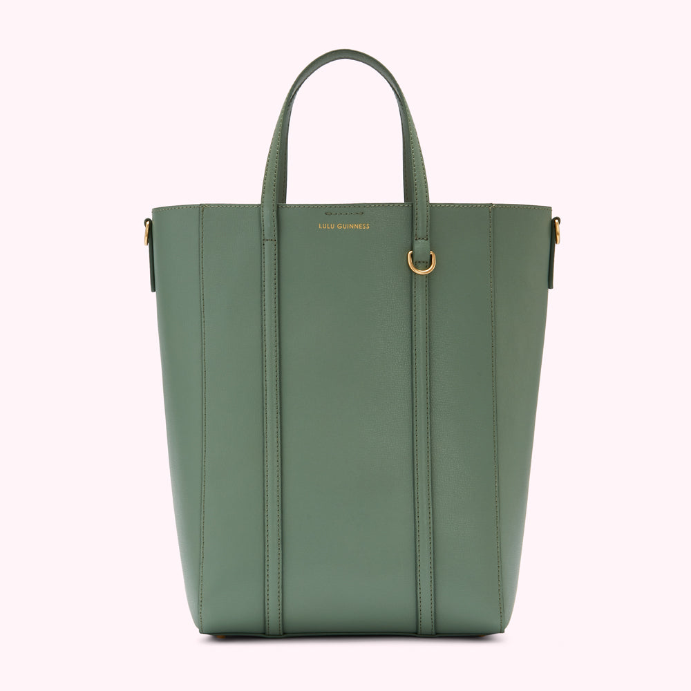 SAGE LEATHER I LOVE LULU GARBO TOTE BAG