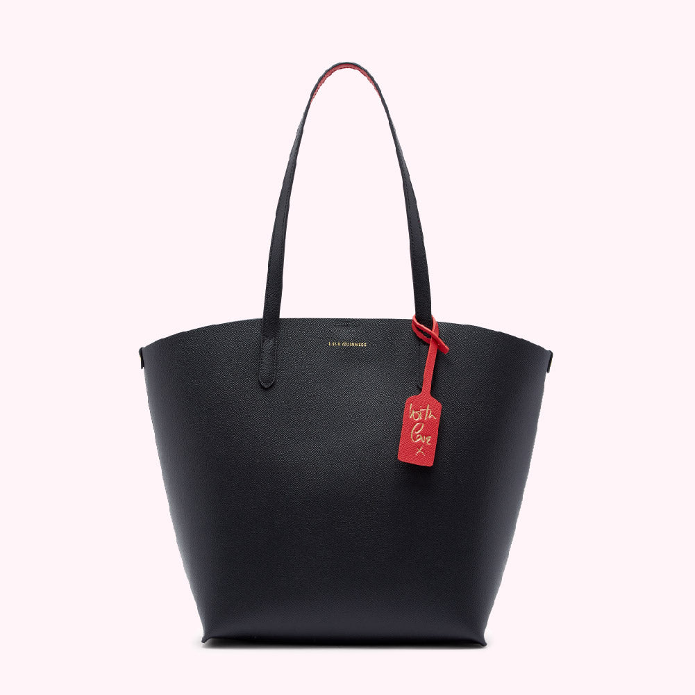 BLACK MEDIUM AGNES TOTE BAG