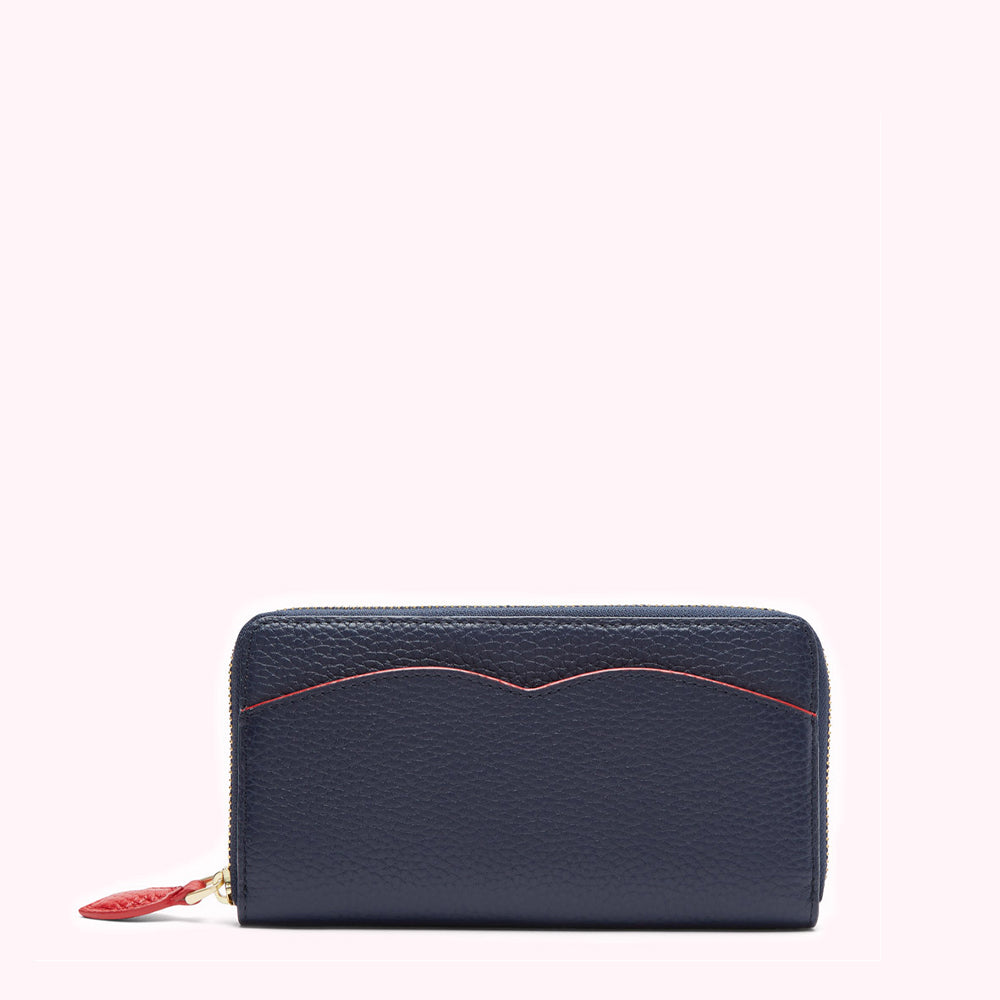 NAVY CUPIDS BOW CONTINENTAL WALLET