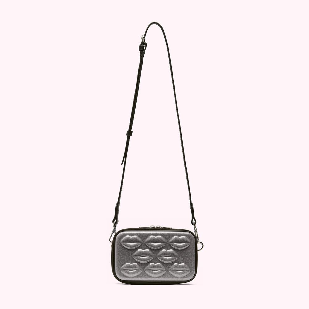 SILVER GLITTER CABIN ESSENTIALS CROSSBODY BAG