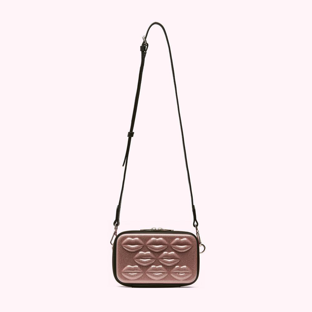 CHAMPAGNE GLITTER CABIN ESSENTIALS CROSSBODY BAG