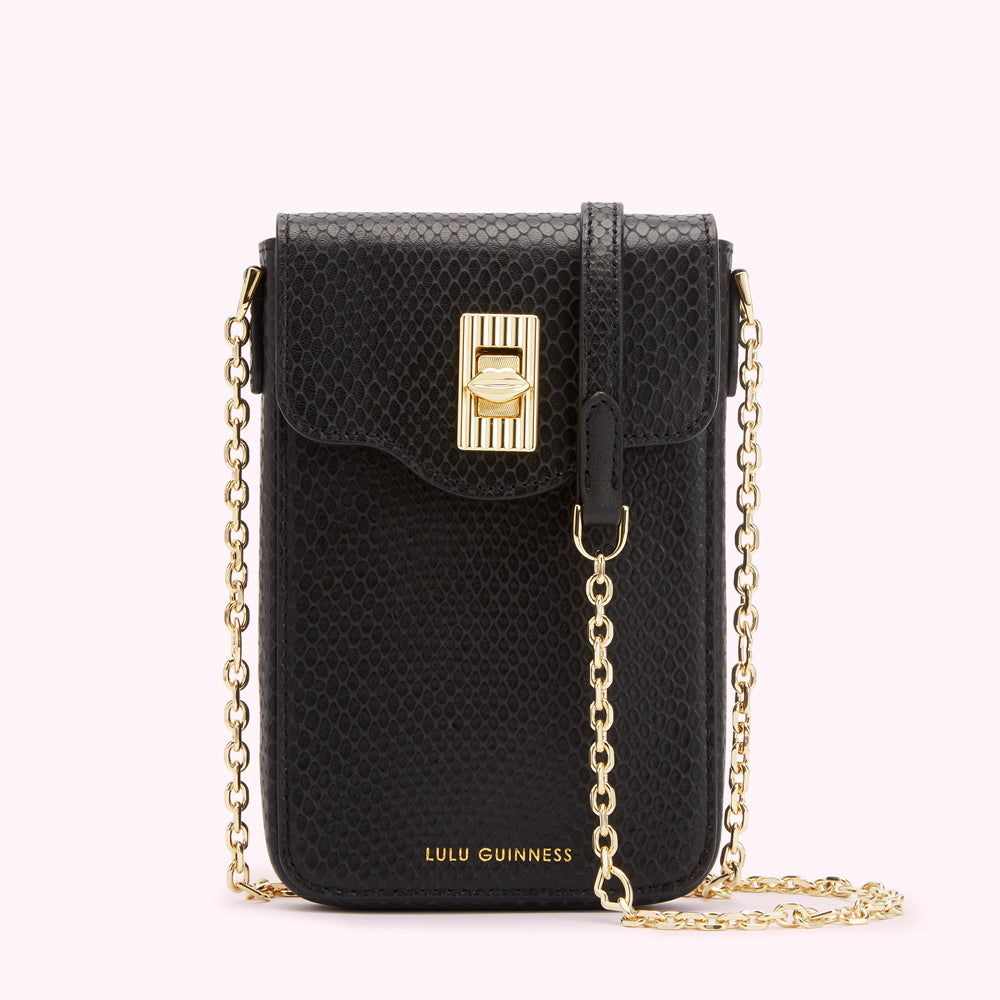 SNAKE EMBOSSED LEATHER RITA CROSSBODY MINI BAG