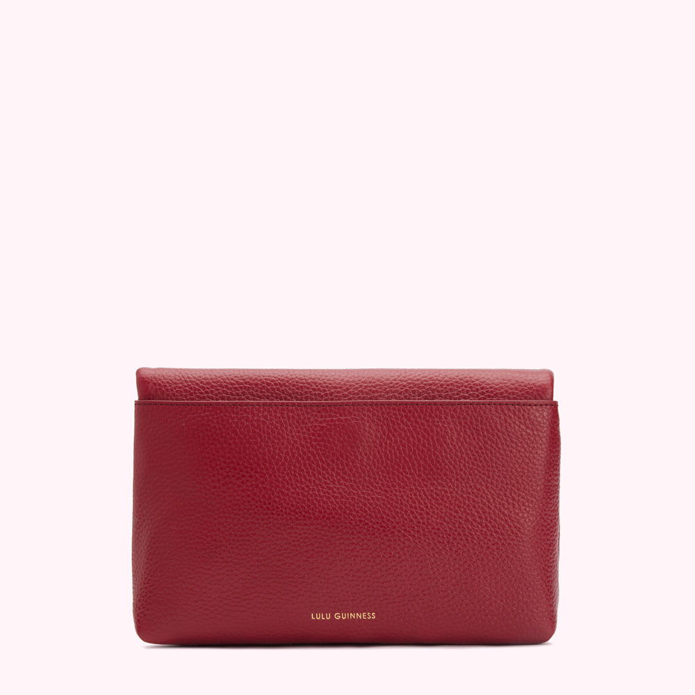 Red leather Lulu Guinness wallet.