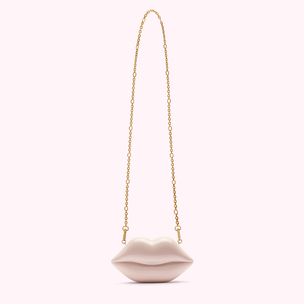 BLUSH MICRO LIPS CLUTCH BAG