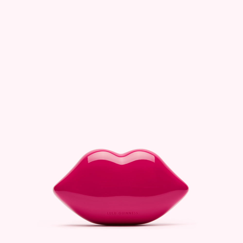 SHOCKING PINK MICRO LIPS CLUTCH BAG