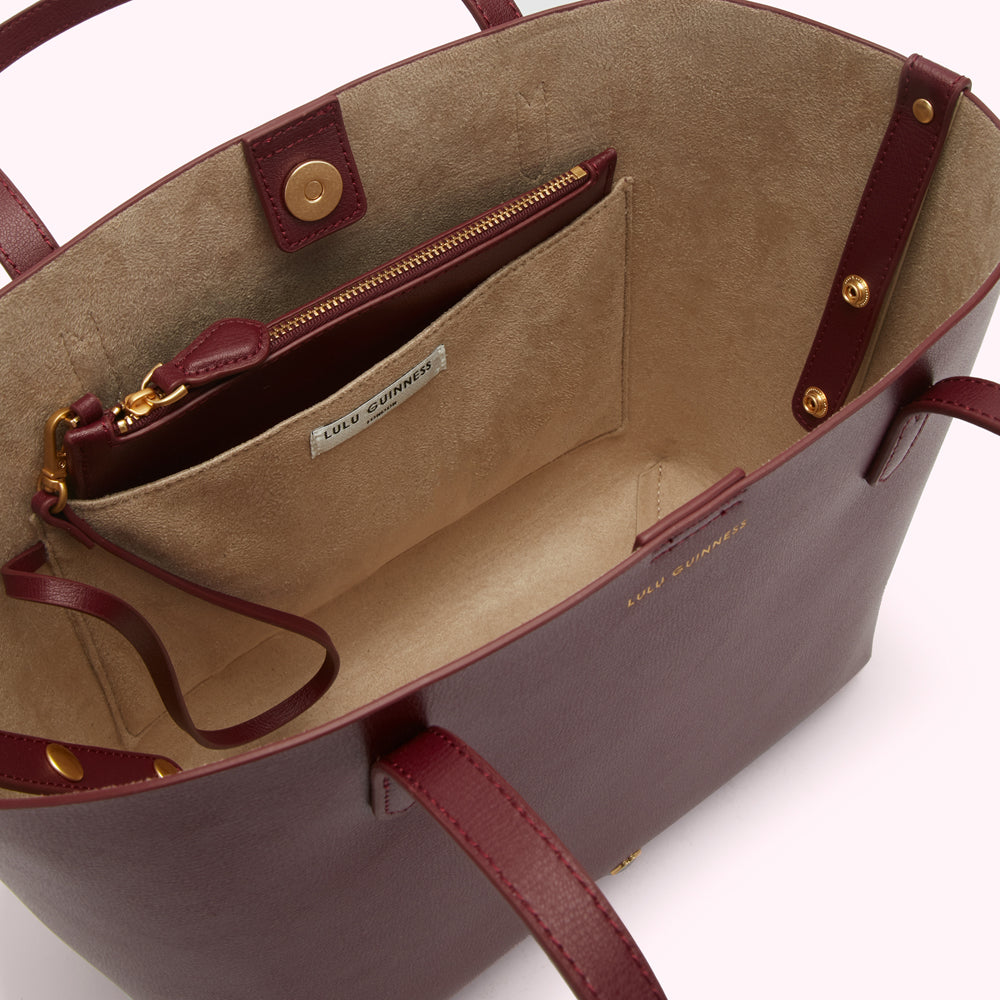 ROSEWOOD LEATHER SMALL IVY TOTE BAG