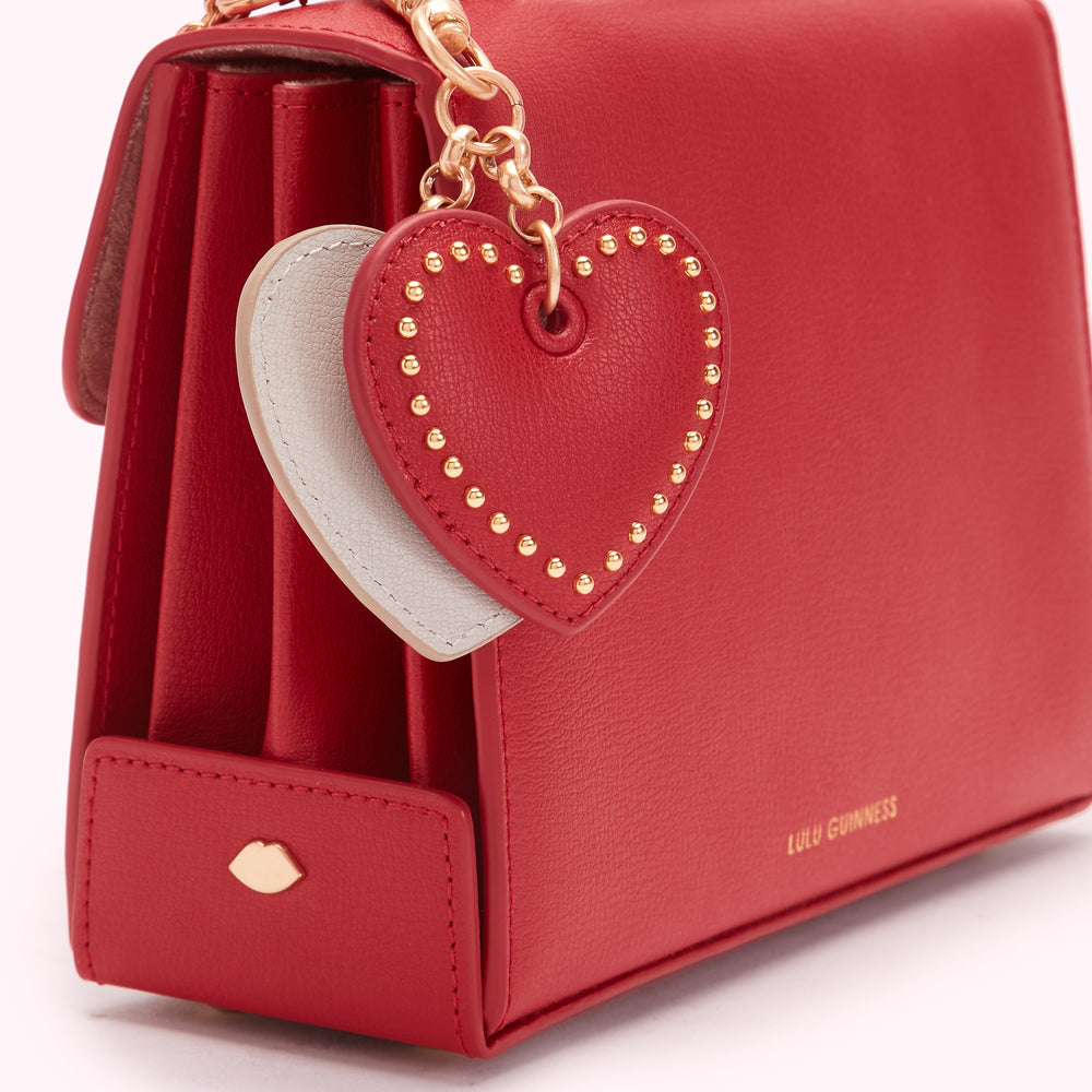 LULU RED STUDDED HEART KEYRING