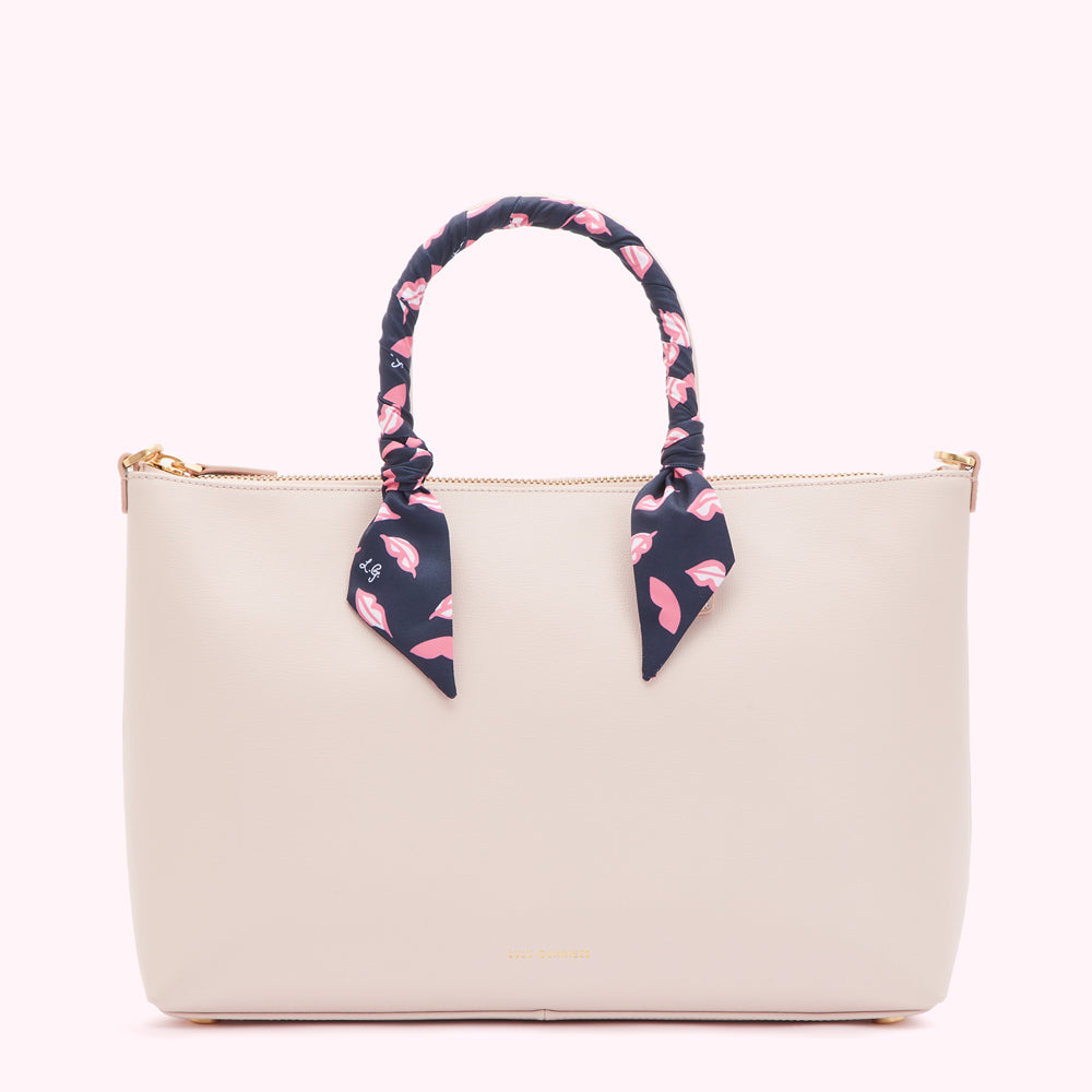 BLUSH LEATHER SCARF FRANCES TOTE BAG