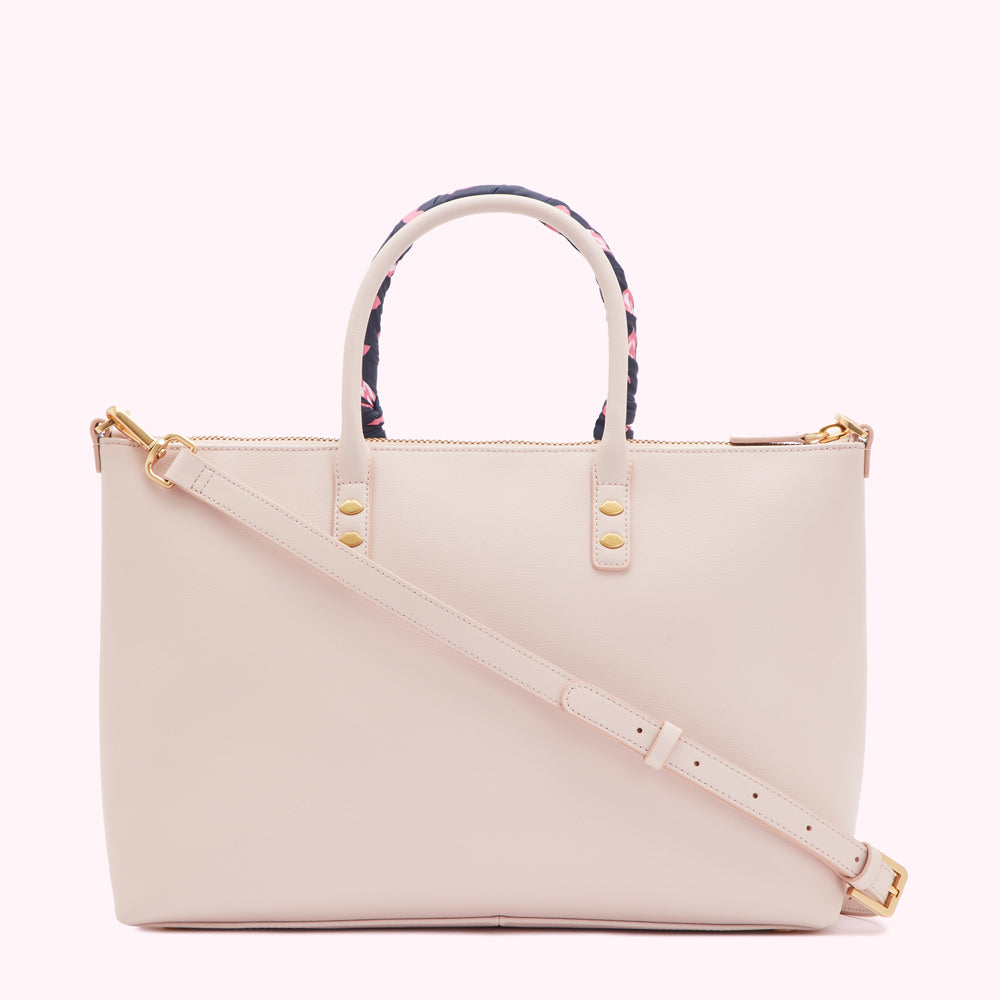 BLUSH LEATHER SCARF FRANCES TOTE BAG