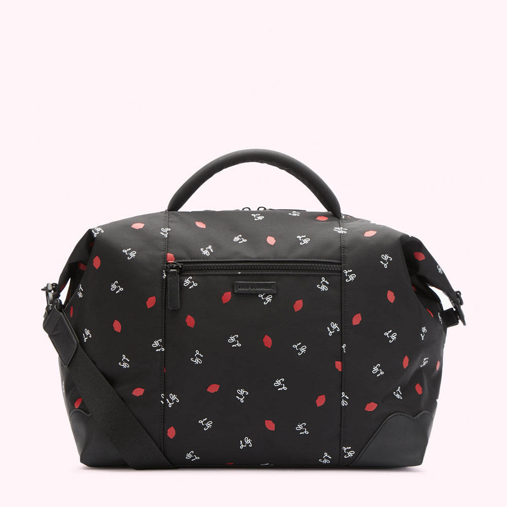 BLACK LG LOGO AND LIPS PRINT FENELLA