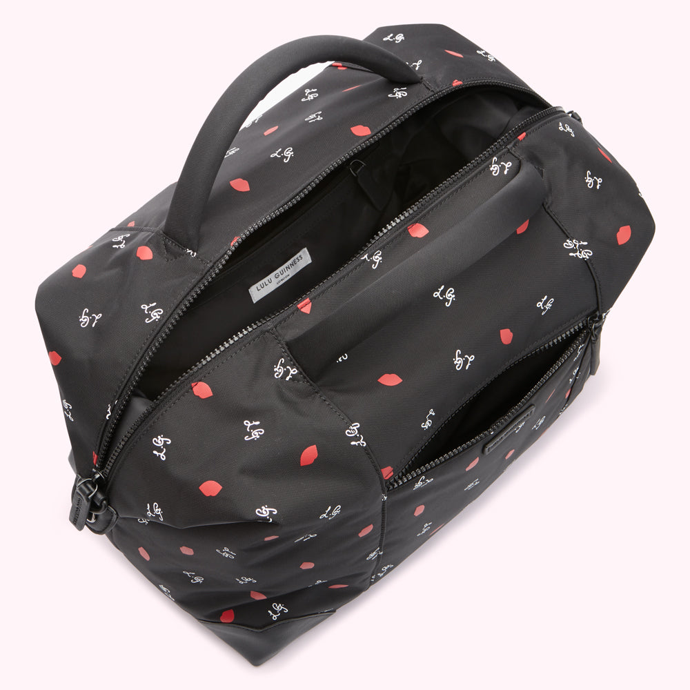 BLACK LG LOGO AND LIPS PRINT FENELLA