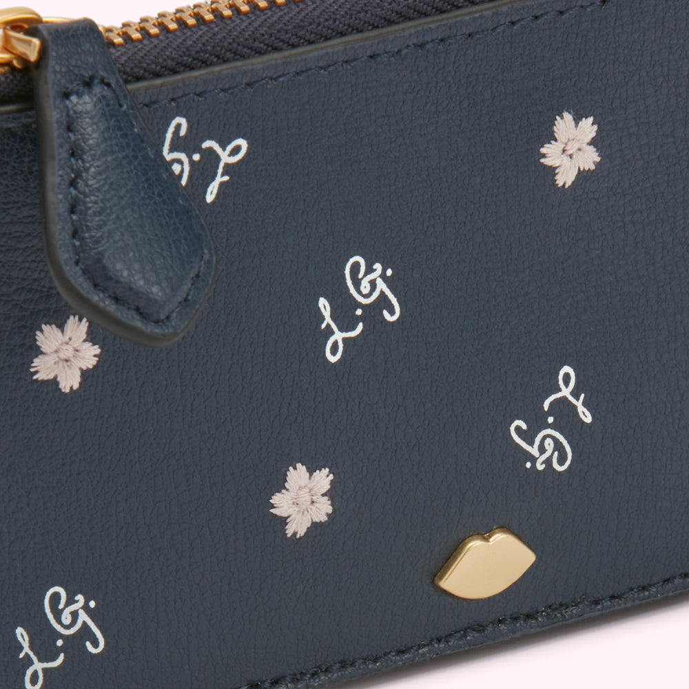 NAVY CHERRY BLOSSOM LEAH WALLET