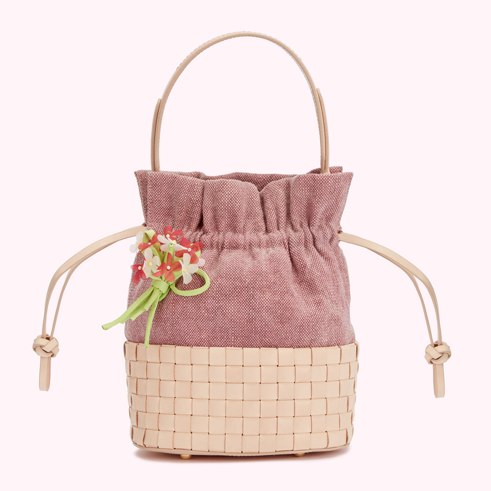 Carry Fashionably the Lulu Guinness Handheld Bags Collection! 6 BLOSSOM FLOWER CANVAS ELOISE BASKET BAG