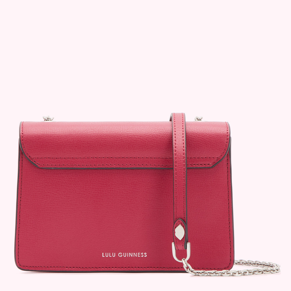 RASPBERRY LEATHER POLLY CROSSBODY BAG