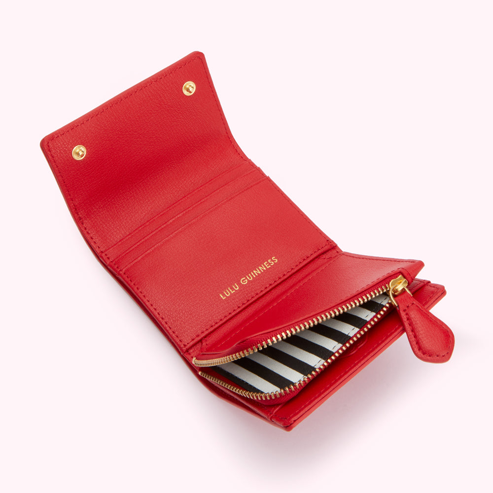 RED LEATHER JODIE WALLET