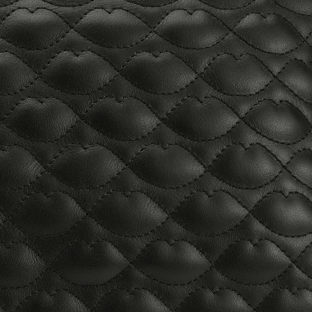 BLACK SMALL QUILTED LIP LEATHER CALLIE CROSSBODY BAG