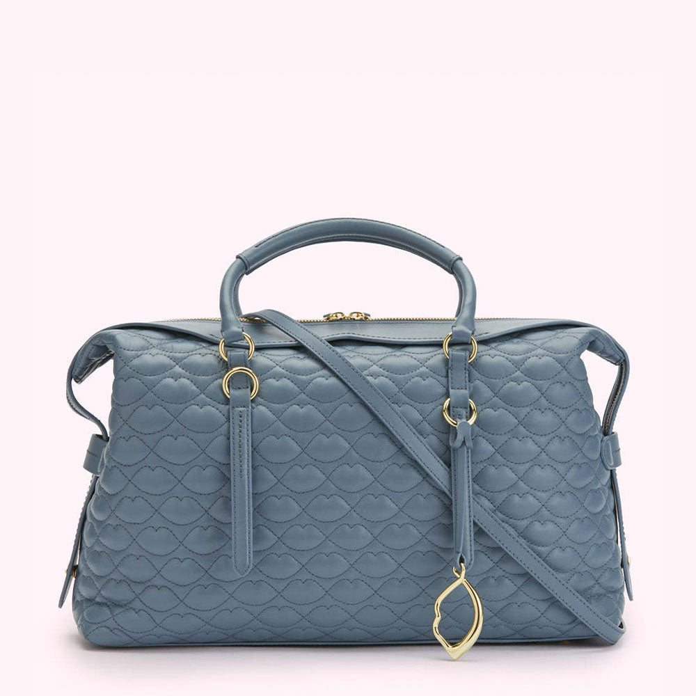 SEAL QUILTED LIP TAYLOR LEATHER HANDBAG