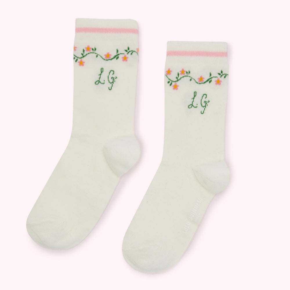 CHALK DAISY CHAIN ANKLE SOCKS